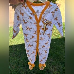 Disney Tigger Kids Footie - White and Brown